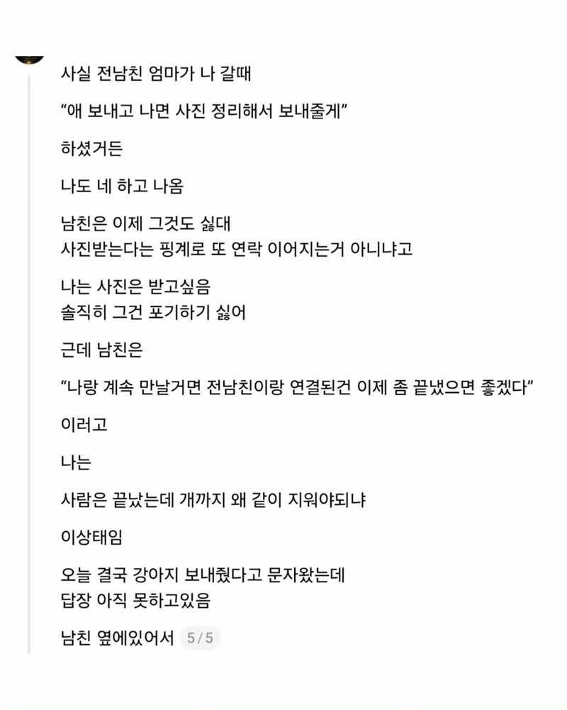 전남친네 강아지 죽는다고 마지막으로 한번 보고온게 그렇게 잘못임?.jpg