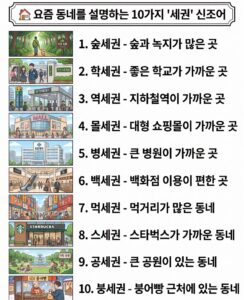동네를 설명하는 10가지 "세권"