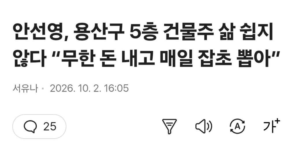 안선영 "용산 5층 건물주 삶 쉽지않아" 토로.jpg