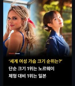 전세계 여성의 가슴 크기 순위 1위 국가