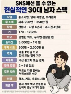 평균값 아닌 중간값 현실적인 30대 남자 스펙(feat.미혼율)