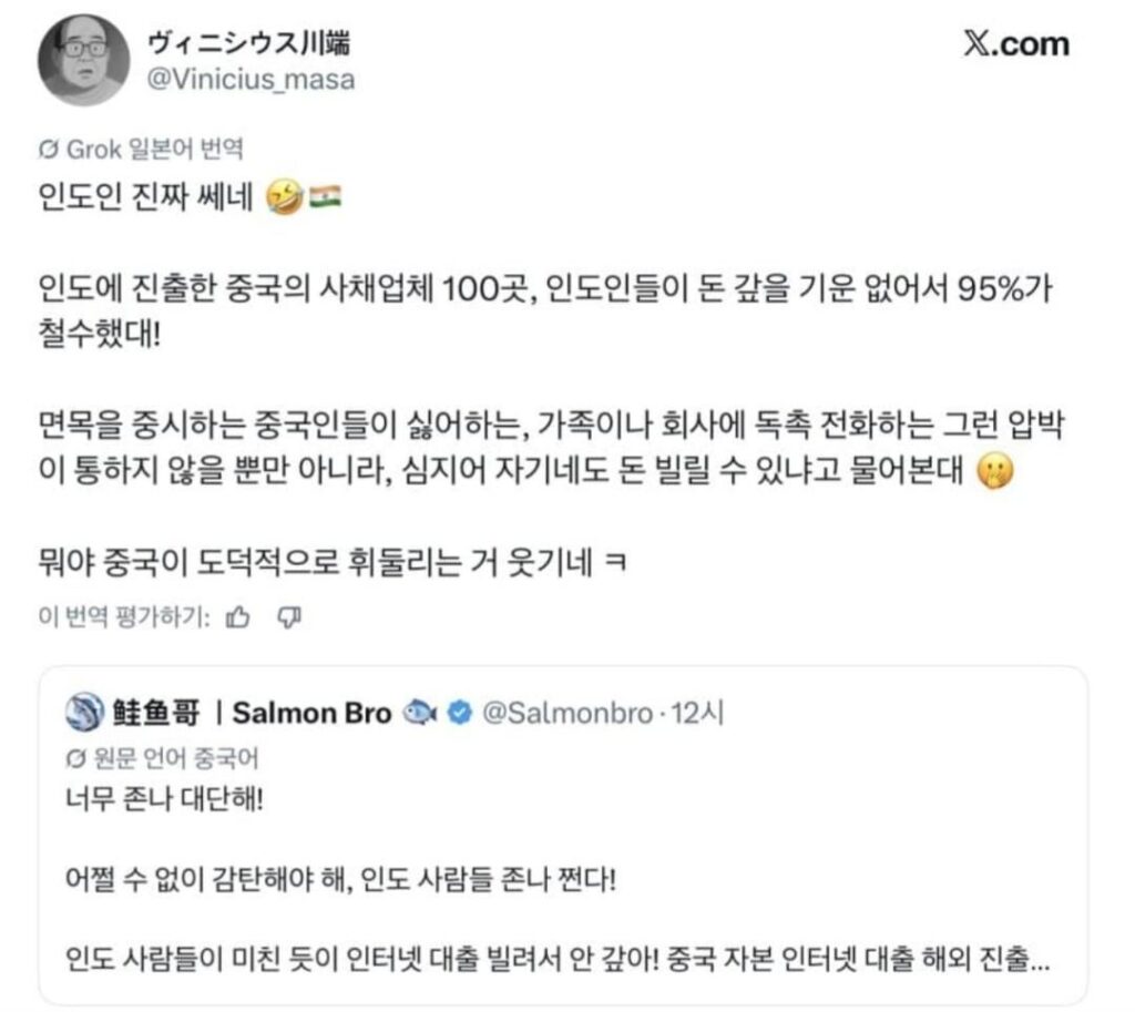 인도인들한테 참교육 당하는 중국의 사채업체들