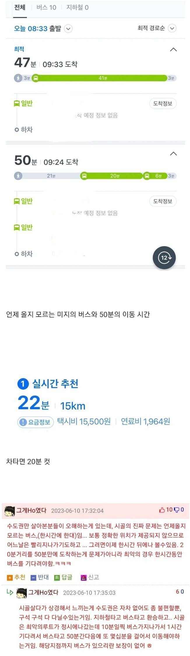 지방 사람들이 차를 사는 이유.