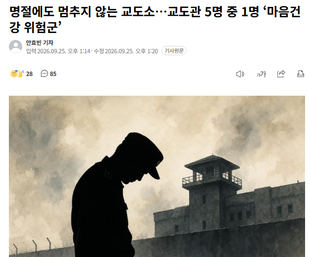 여자교도소 교도관 현실