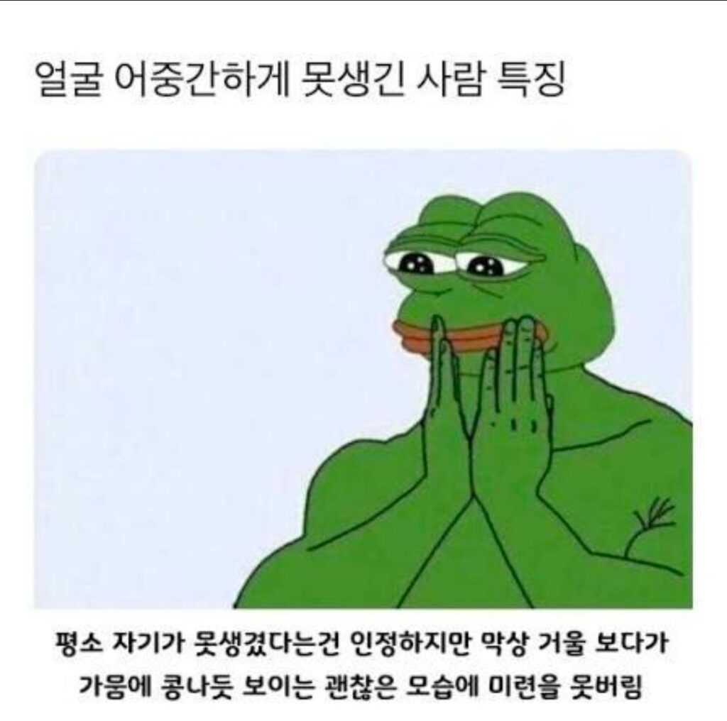 얼굴 어중간하게 못생긴 사람 특징.jpg