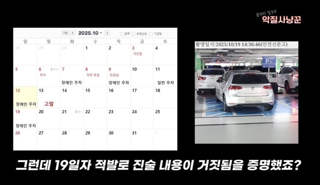 장애인주차구역 주차로 1100만원 과태료+벌금낸 사람