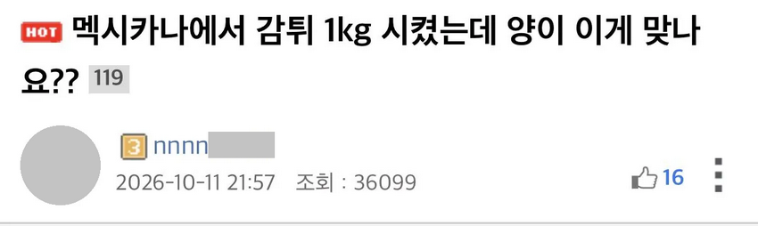 뽐뿌] 멕시카나에서 감튀 1kg 시켰는데 양이 이게 맞나요??.jpg