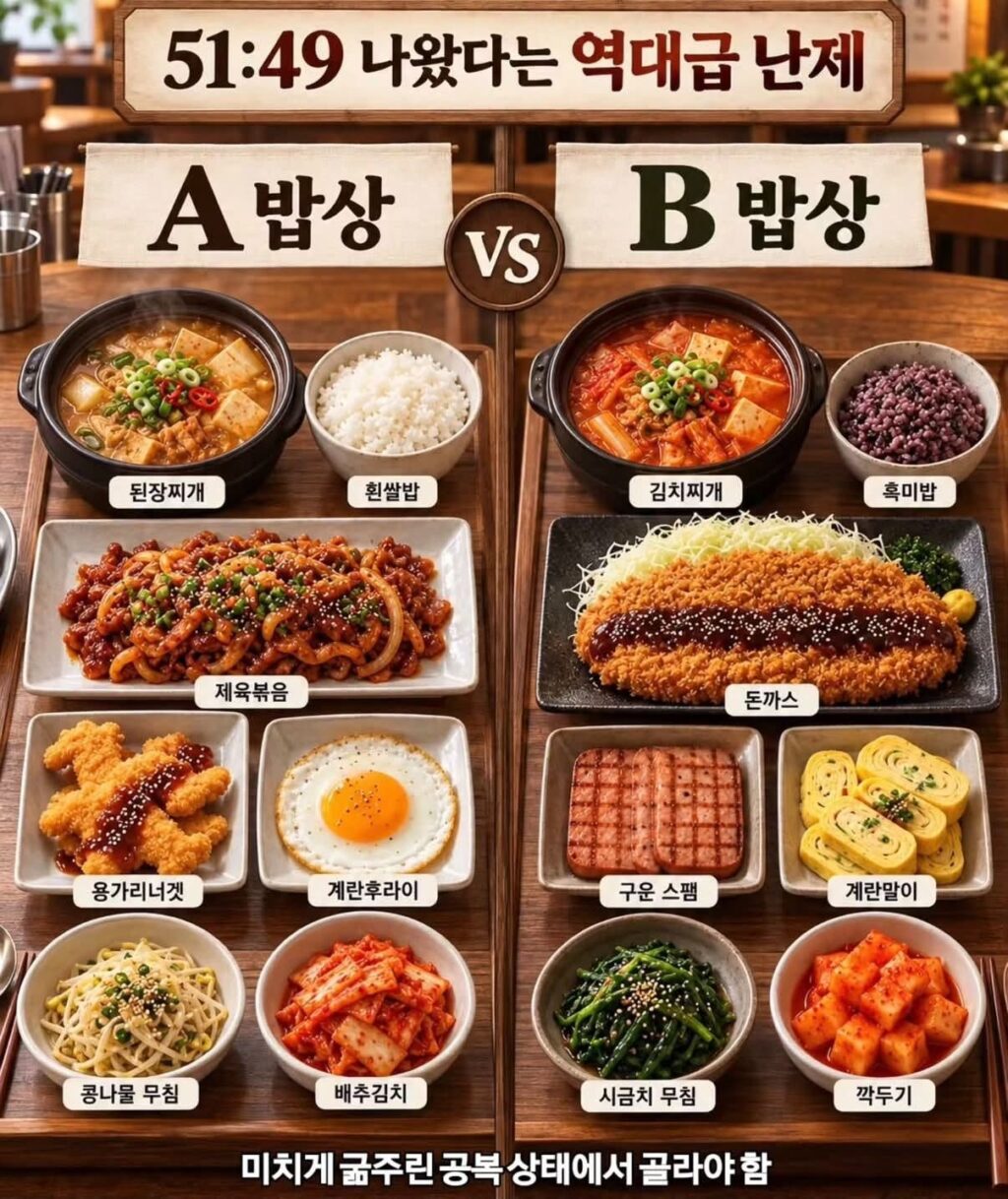 하나만 고르라면 어떤 밥상을 고를 것인가 ㄷㄷㄷ