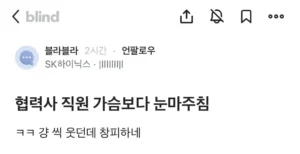 협력사직원 가슴보다 눈 마주친 하이닉스 블라인
