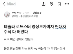 테슬라 로드스터보고 현대차 주식 다 팔고 테슬라 매수했다는 사람
