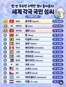 세계 각국 국민 성씨.