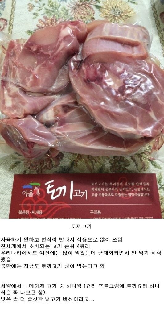 한국에서 잘 안 먹지만 외국에서는 수요가 매우 높은 고기.