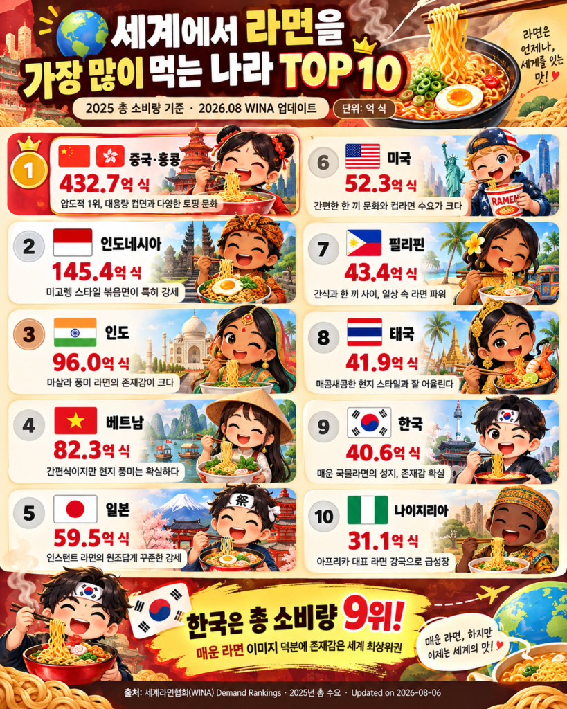 라면의 나라 한국, 세계 1위가 아니라고?