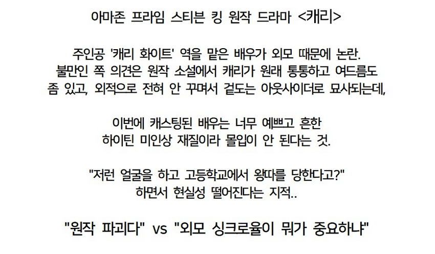 美] 여주인공 외모 때문에 캐스팅 논란에 휩싸인 드라마.jpg