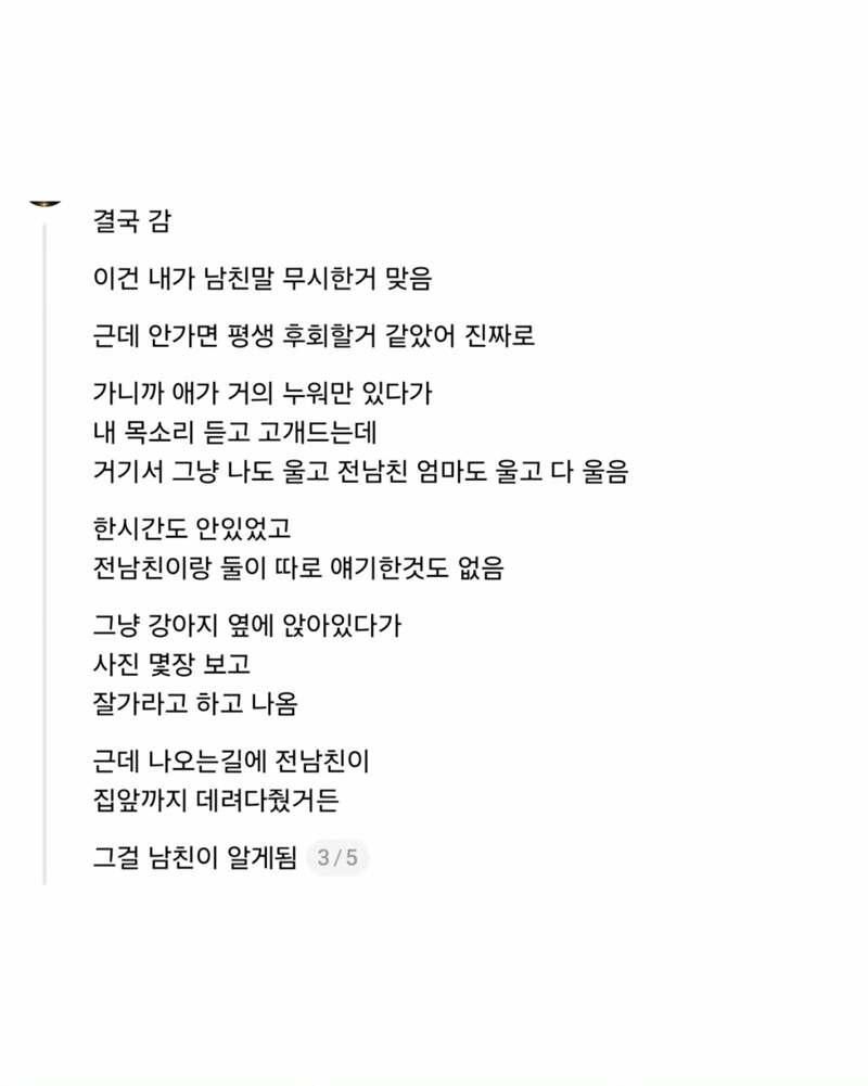 전남친네 강아지 죽는다고 마지막으로 한번 보고온게 그렇게 잘못임?.jpg