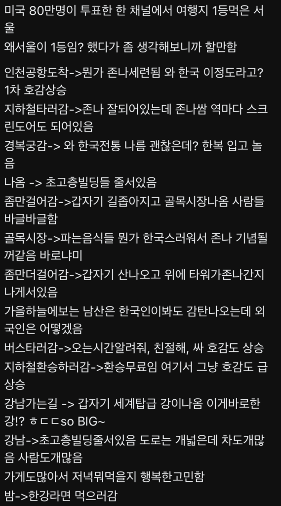 서울 '세계 최고의 대도시 1위' 납득갈만한 이유