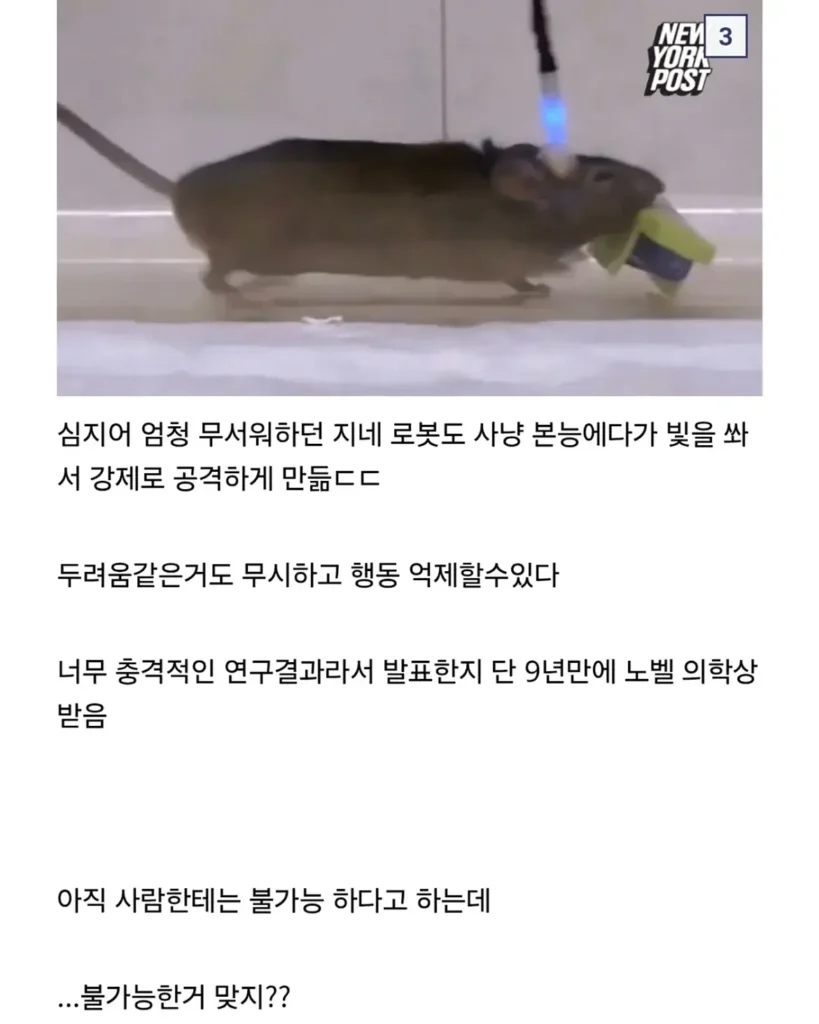 충격적이라는 이번 노벨 의학상 ㄷㄷㄷㄷ