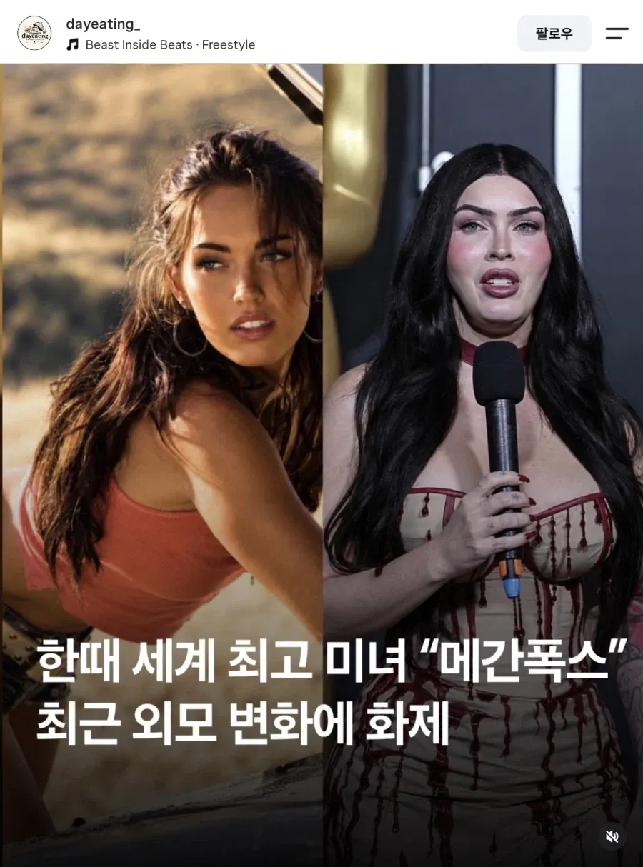트랜스 포머 여주인공 메간 폭스 외모 변화