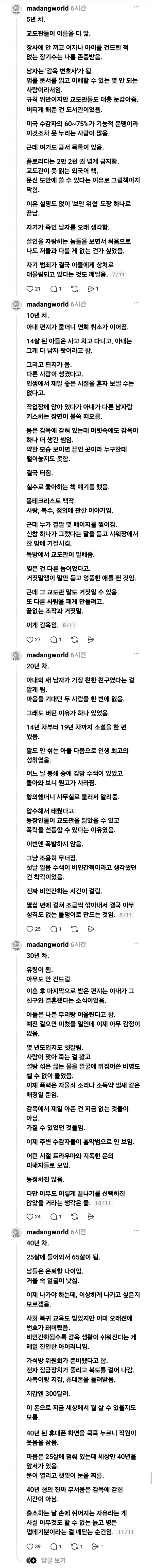 감옥에서 보낸 40년 인생