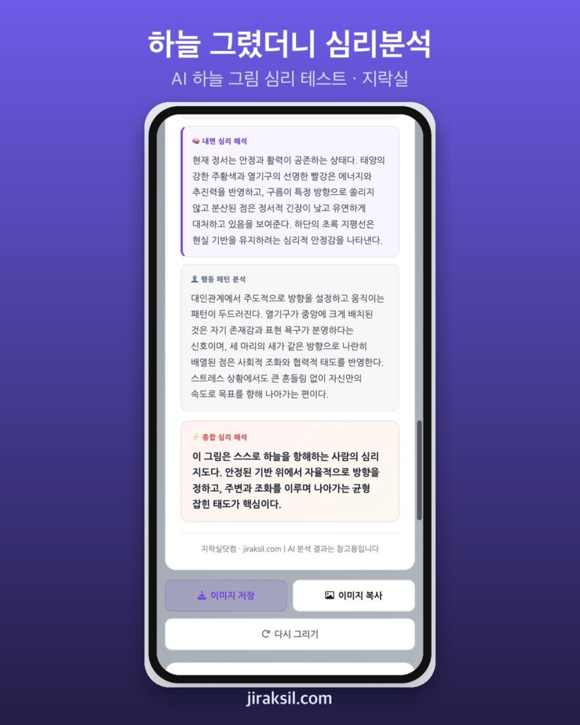 "하늘에 떠오른 것을 그려라"… 100만 번 플레이된 '하늘 그림 심리 테스트', 열기구 그려 보니 '균형감 82점'