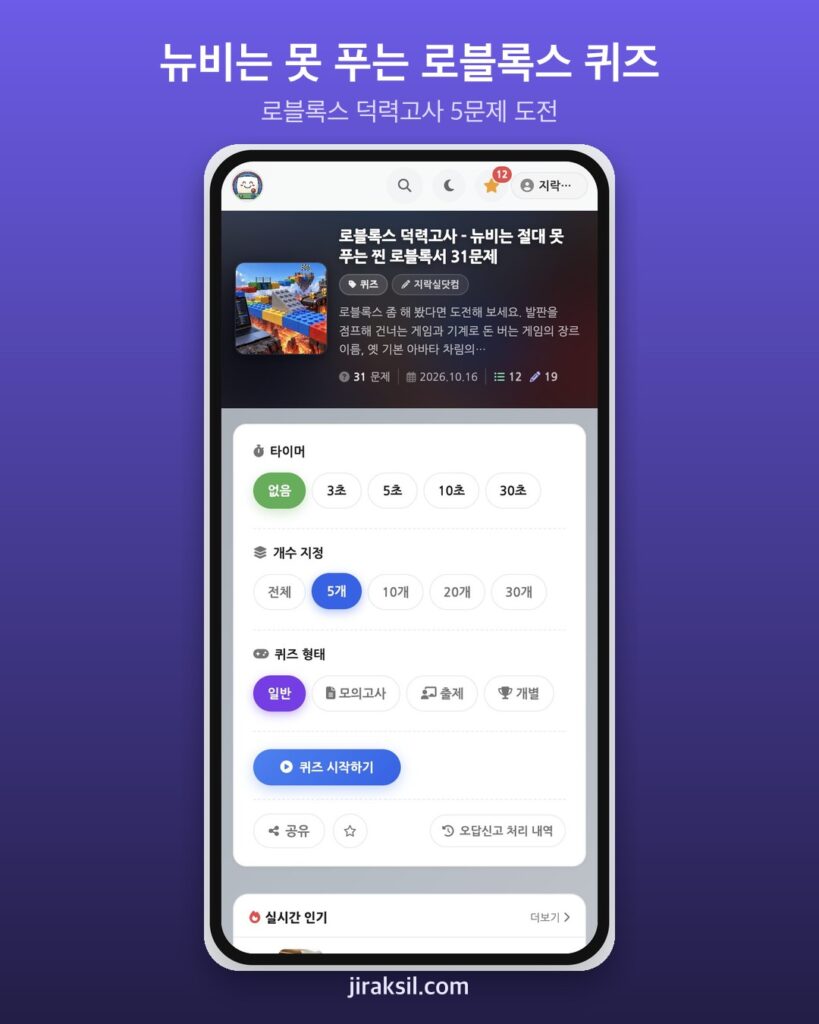 "뉴비는 절대 못 푼다"… 로블록스 역사·밈·스튜디오 31문제 '덕력고사', 직접 풀어보니 '5문제 중 4개'
