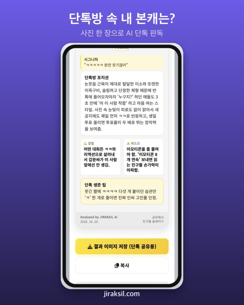 "사진 한 장으로 단톡방 본캐 판독"… AI에 가상 인물 넣어 보니 '반톡 분위기 메이커, 단톡력 84'