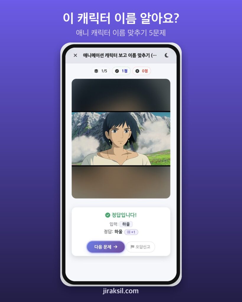 "그림만 보고 이름이 바로 나올까"… 19만 번 플레이된 '애니 캐릭터 이름 맞추기', 직접 풀어보니 '5문제 중 4개'
