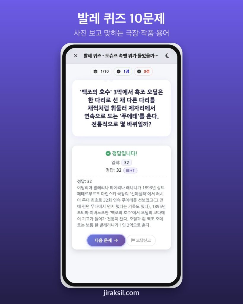 "돈키호테 커플에서 미끄러졌다"… '발레 퀴즈', 직접 풀어 보니 10문제 중 9개