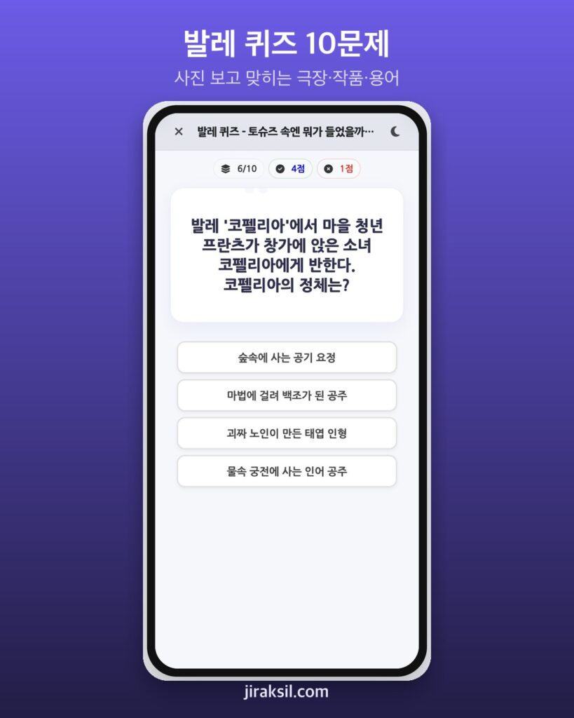 "돈키호테 커플에서 미끄러졌다"… '발레 퀴즈', 직접 풀어 보니 10문제 중 9개