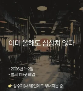 올해 새해부터 줄폐업 당하고 있다는 업종