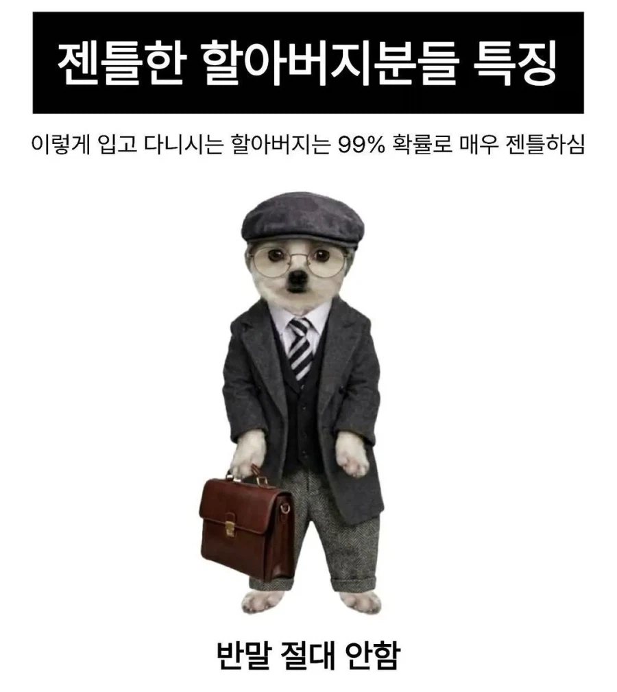 할아버지 복장 차이 특